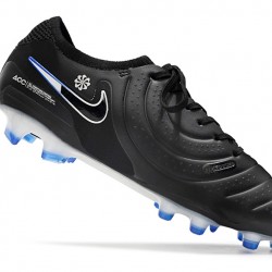 Nike Tiempo Legend 10 Elite FG White Blue Black Low Soccer Cleats