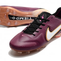 Nike Tiempo Legend 9 Elite FG Low-Top Purple Brown Men Soccer Cleats 