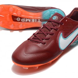 Nike Tiempo Legend 9 Elite FG Low-Top Red Blue Men Soccer Cleats 