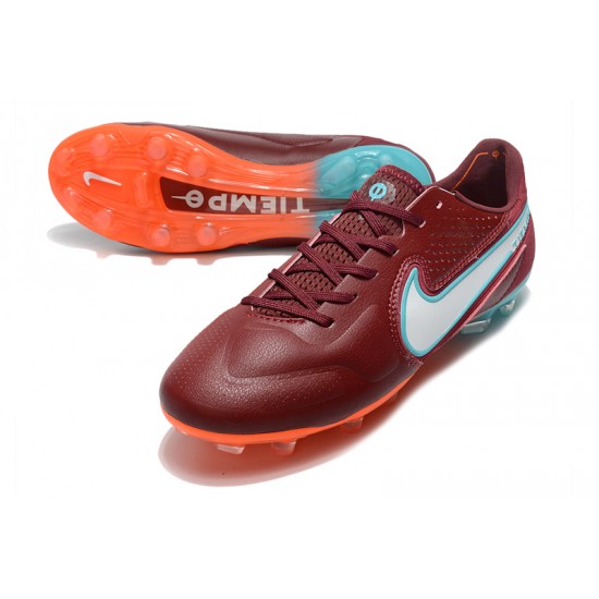 Nike Tiempo Legend 9 Elite FG Low-Top Red Blue Men Soccer Cleats 