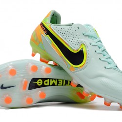 Nike Tiempo Legend 9 Elite FG Low-Top Turqoise Yellow Orange Men Soccer Cleats 