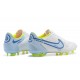 Salable Goods Nike Tiempo Legend 9 Elite FG Low-Top White Blue Yellow Men Soccer Cleats Shop