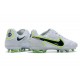 Nike Tiempo Legend 9 Elite FG Low-Top White Green Men Soccer Cleats 