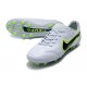 Nike Tiempo Legend 9 Elite FG Low-Top White Green Men Soccer Cleats 