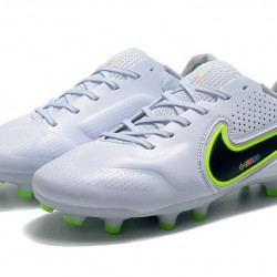 Nike Tiempo Legend 9 Elite FG Low-Top White Green Men Soccer Cleats 