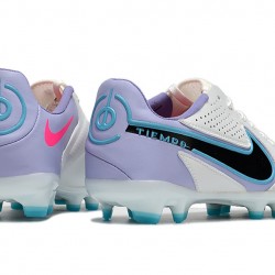 Nike Tiempo Legend 9 Elite FG Low-Top White Purple Blue Men Soccer Cleats 