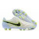 Nike Tiempo Legend 9 Elite FG Low-Top White Yellow Blue Men Soccer Cleats 