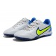 Nike Tiempo Legend 9 Pro TF Low-Top White Blue Yellow Men Soccer Cleats 