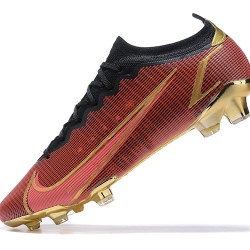 Nike Mercurial Vapor Xiv Elite FG Deepwine Gold Black Low-top For Men Soccer Cleats 