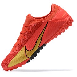 Nike Vapor 13 Pro TF Red Gold Black Low-top For Men Soccer Cleats 