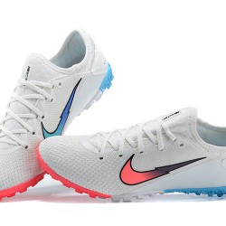 Nike Vapor 13 Pro TF White Blue Pink Low-top For Men Soccer Cleats 