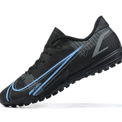 Nike Vapor 14 Academy TF Black White Blue Gray Low-top For Men Soccer Cleats 