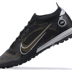 Nike Vapor 14 Academy TF Gray Black Gold White Low-top For Men Soccer Cleats 