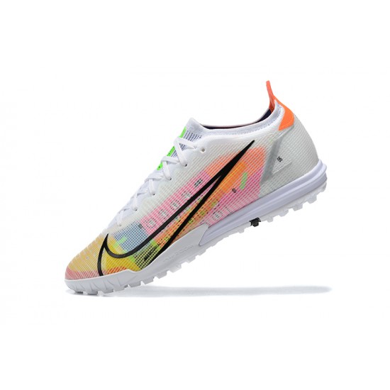 Nike Vapor 14 Academy TF Pink Blue Yellow Black Low-top For Men Soccer Cleats 