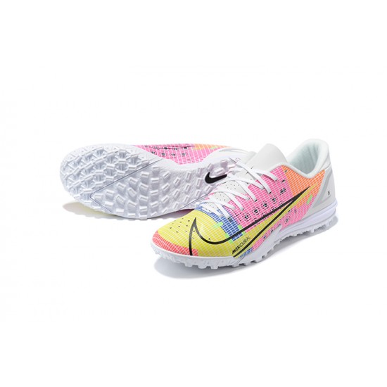 Buy And Seller Nike Vapor 14 Academy TF White Pink Yellow Black Low-top For Men Soccer Cleats Shop