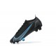 Nike Vapor 14 Elite FG Black Blue Low-top For Men Soccer Cleats 