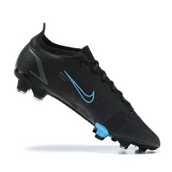 Nike Vapor 14 Elite FG Black Blue Low-top For Men Soccer Cleats 