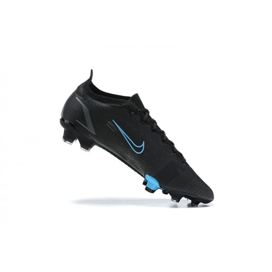 Nike Vapor 14 Elite FG Black Blue Low-top For Men Soccer Cleats 