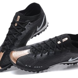 Nike Vapor 15 Academy TF Black Gold White For Men Low-top Soccer Cleats 