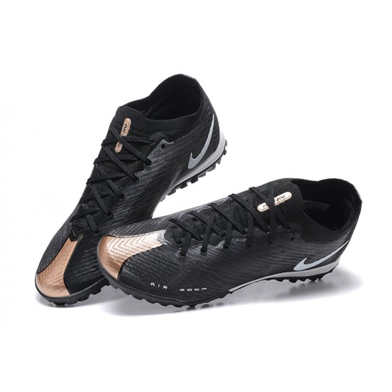 Top Quality Nike Vapor 15 Academy TF Black Gold White For Men Low-top Soccer Cleats Sale