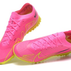 Nike Vapor 15 Academy TF Pink Yellow For Men Low-top Soccer Cleats 