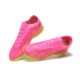 Nike Vapor 15 Academy TF Pink Yellow For Men Low-top Soccer Cleats 