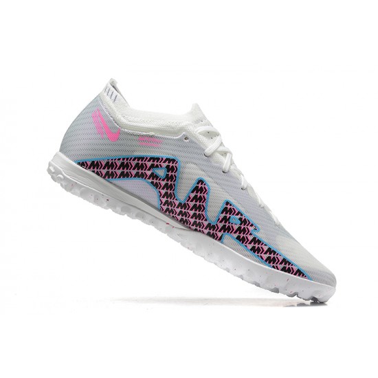 Shop Now Nike Vapor 15 Academy TF White Pink Blue For Men Low-top Soccer Cleats Sale