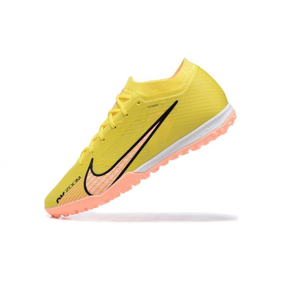 Nike Vapor 15 Academy TF Yellow Pink Black For Men Low-top Soccer Cleats 