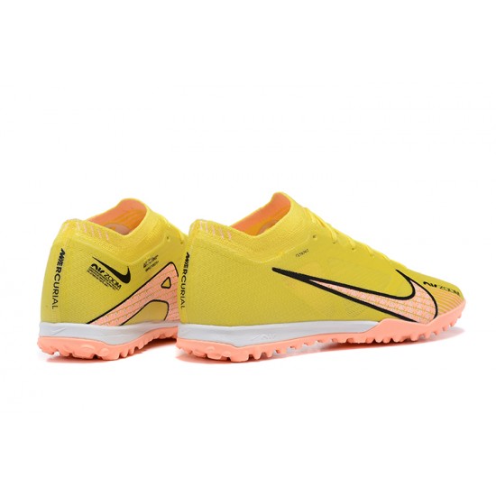 Nike Vapor 15 Academy TF Yellow Pink Black For Men Low-top Soccer Cleats 