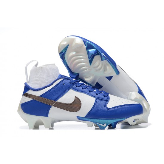 Nike Vapor Ede Dunk Panda White Blue Black For Men High-top Football Cleats 