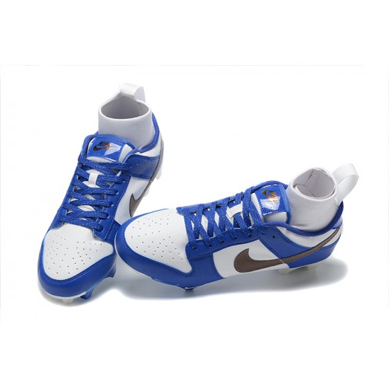 Nike Vapor Ede Dunk Panda White Blue Black For Men High-top Football Cleats 