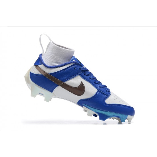 Nike Vapor Ede Dunk Panda White Blue Black For Men High-top Football Cleats 