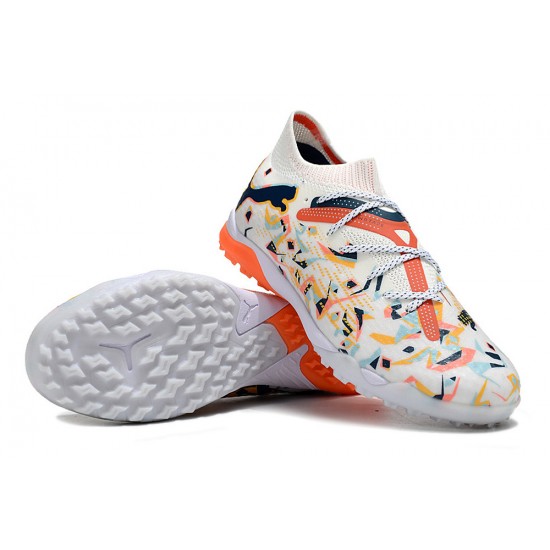 Popular Goods Puma Future 7 Ultimate TF White Orange Soccer Cleats Shop Online