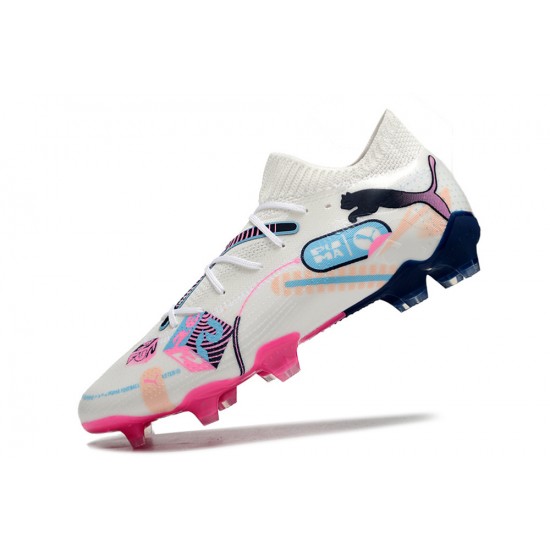 Sell Like Wild Fire Puma Future FG White and Pink Mens Soccer Cleats Online Shop