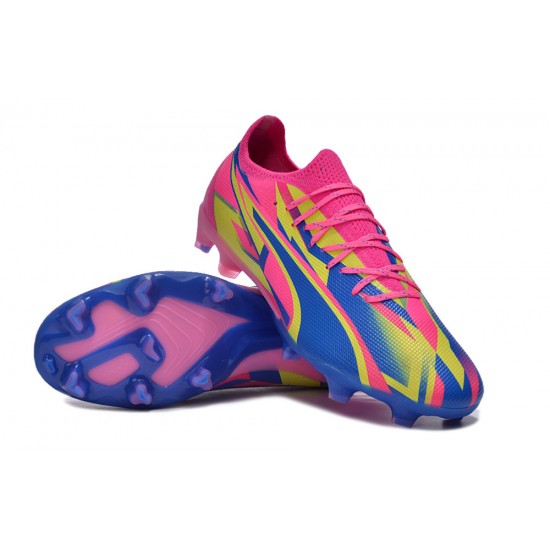 Choose To Buy Puma Ultra Ultimate FG Pink Blue Mens Soccer Cleats On Sale