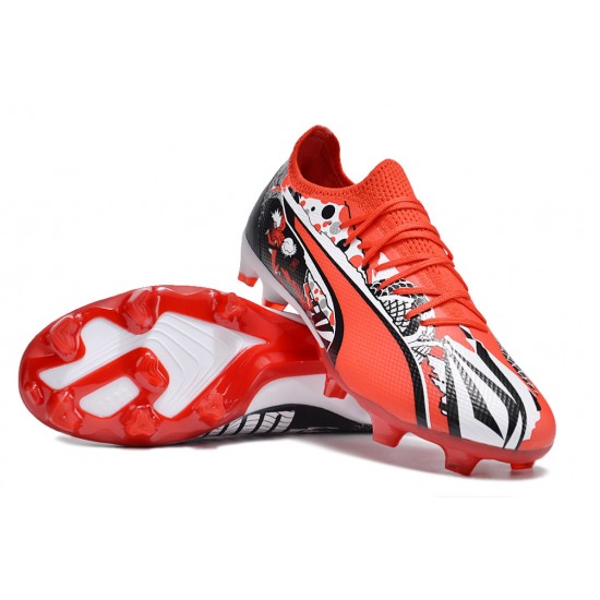 Choose To Buy Puma Ultra Ultimate FG Red Black Mens Soccer Cleats Shop Online