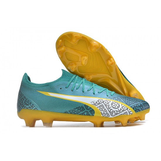 Buy the latest Puma Ultra Ultimate FG Teal Yellow Mens Soccer Cleats For Sale