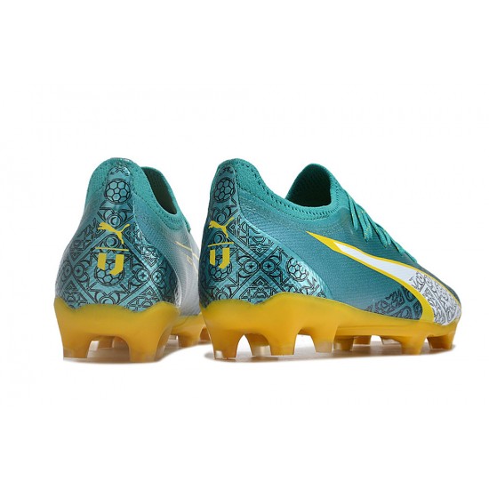 Buy the latest Puma Ultra Ultimate FG Teal Yellow Mens Soccer Cleats For Sale