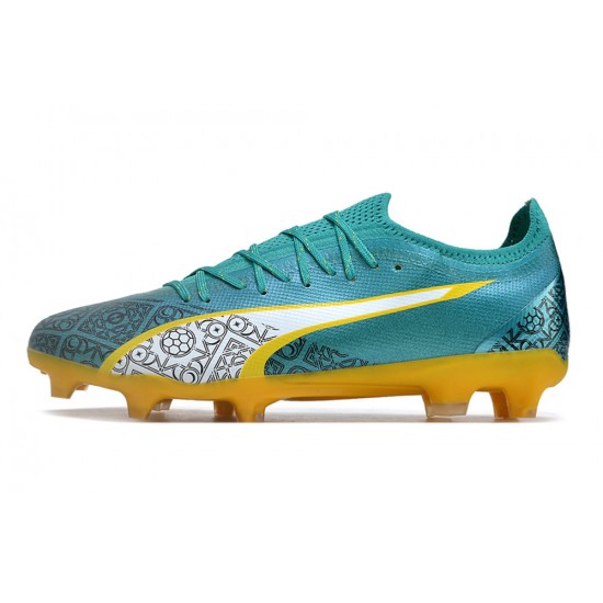 Buy the latest Puma Ultra Ultimate FG Teal Yellow Mens Soccer Cleats For Sale