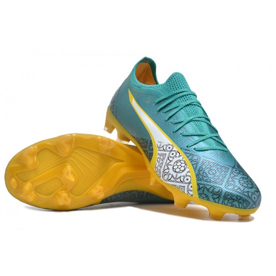 Buy the latest Puma Ultra Ultimate FG Teal Yellow Mens Soccer Cleats For Sale