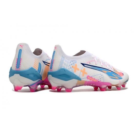 Click To Buy Puma Ultra Ultimate FG White and Blue Mens Soccer Cleats Shop Online