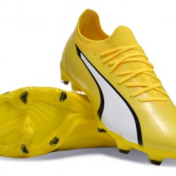 Puma Ultra Ultimate FG Yellow White Men's Soccer Cleats