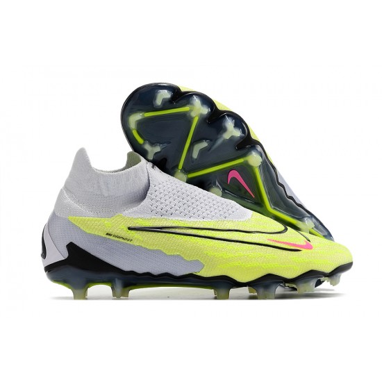 Nike Phantom GX Elite DF Link FG Black LightPurple Yellow Red High-top Footballboots For Men 