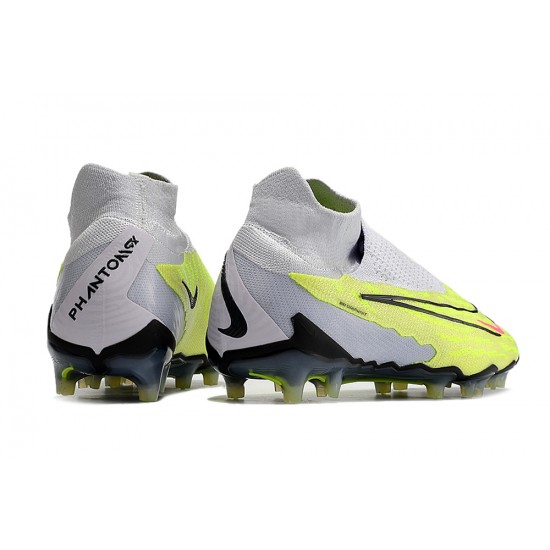 Nike Phantom GX Elite DF Link FG Black LightPurple Yellow Red High-top Footballboots For Men 