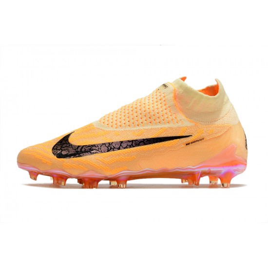 Discover Nike Phantom GX Elite DF Link FG Orange Black High-top Footballboots For Men Online Shop