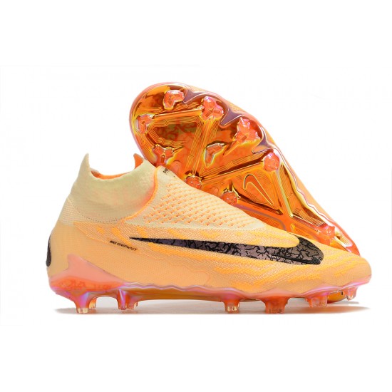 Discover Nike Phantom GX Elite DF Link FG Orange Black High-top Footballboots For Men Online Shop