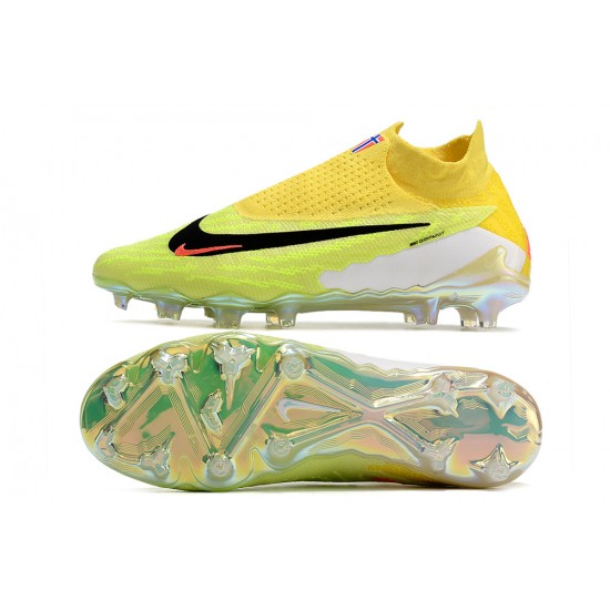 Goods That Sell Well Nike Phantom GX Elite DF Link FG Yellow Green Hige-top Footballboots For Men Shop Online