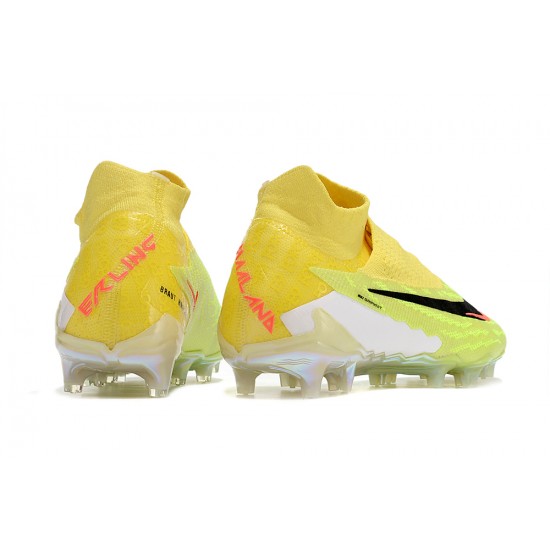 Goods That Sell Well Nike Phantom GX Elite DF Link FG Yellow Green Hige-top Footballboots For Men Shop Online