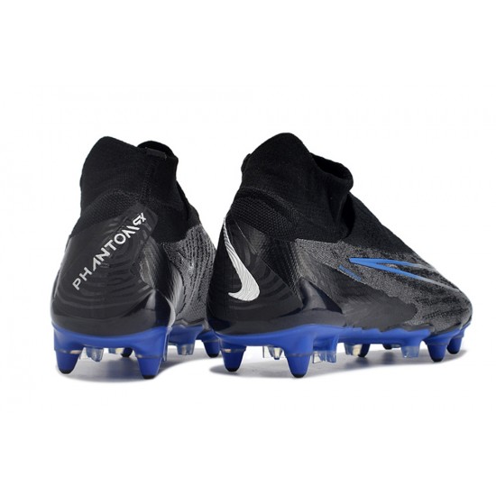 Popular Goods Nike Phantom- GX Elite DF Link SG Anti Clog Black Blue White High-top Footballboots For Men On Sale