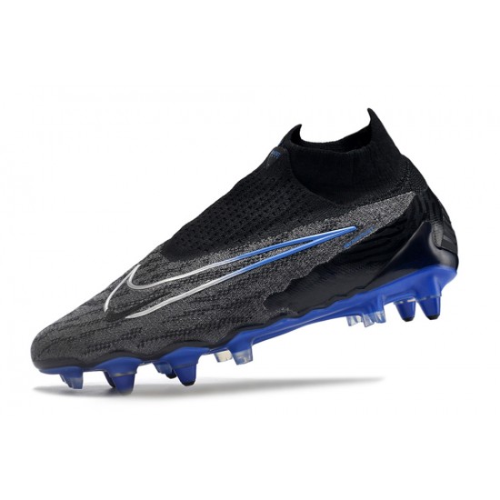 Popular Goods Nike Phantom- GX Elite DF Link SG Anti Clog Black Blue White High-top Footballboots For Men On Sale